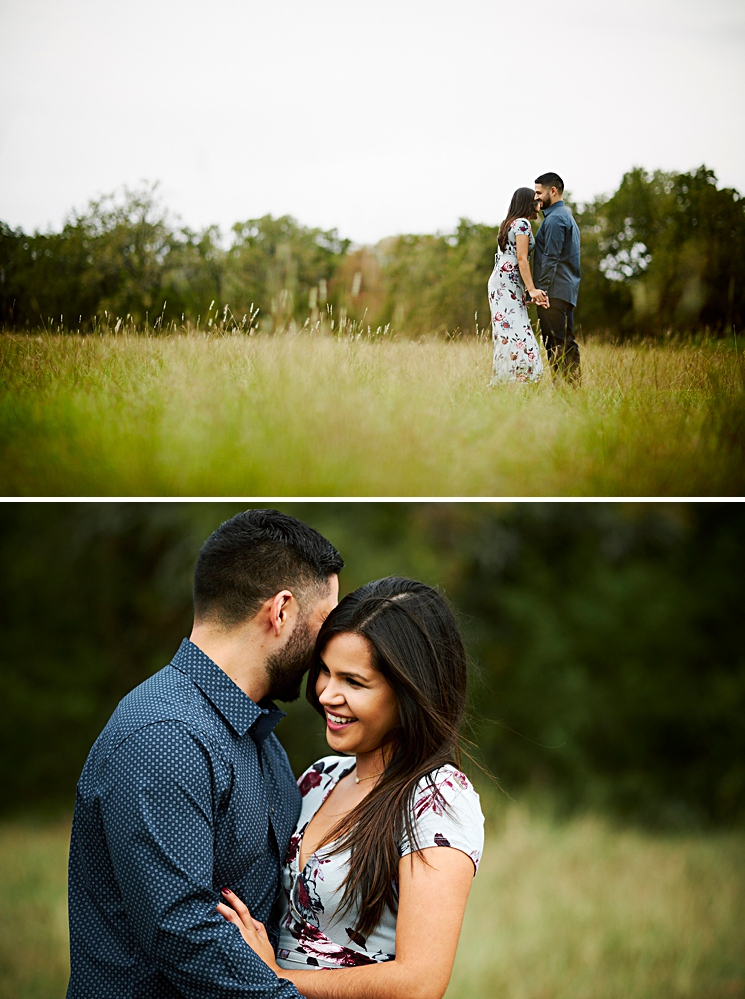 Enjoying the outdoors during their engagement session, Liz and Saul connect and enjoy each other's presence ~ Austin engagement photography session ~ Mercedes Morgan Photography 