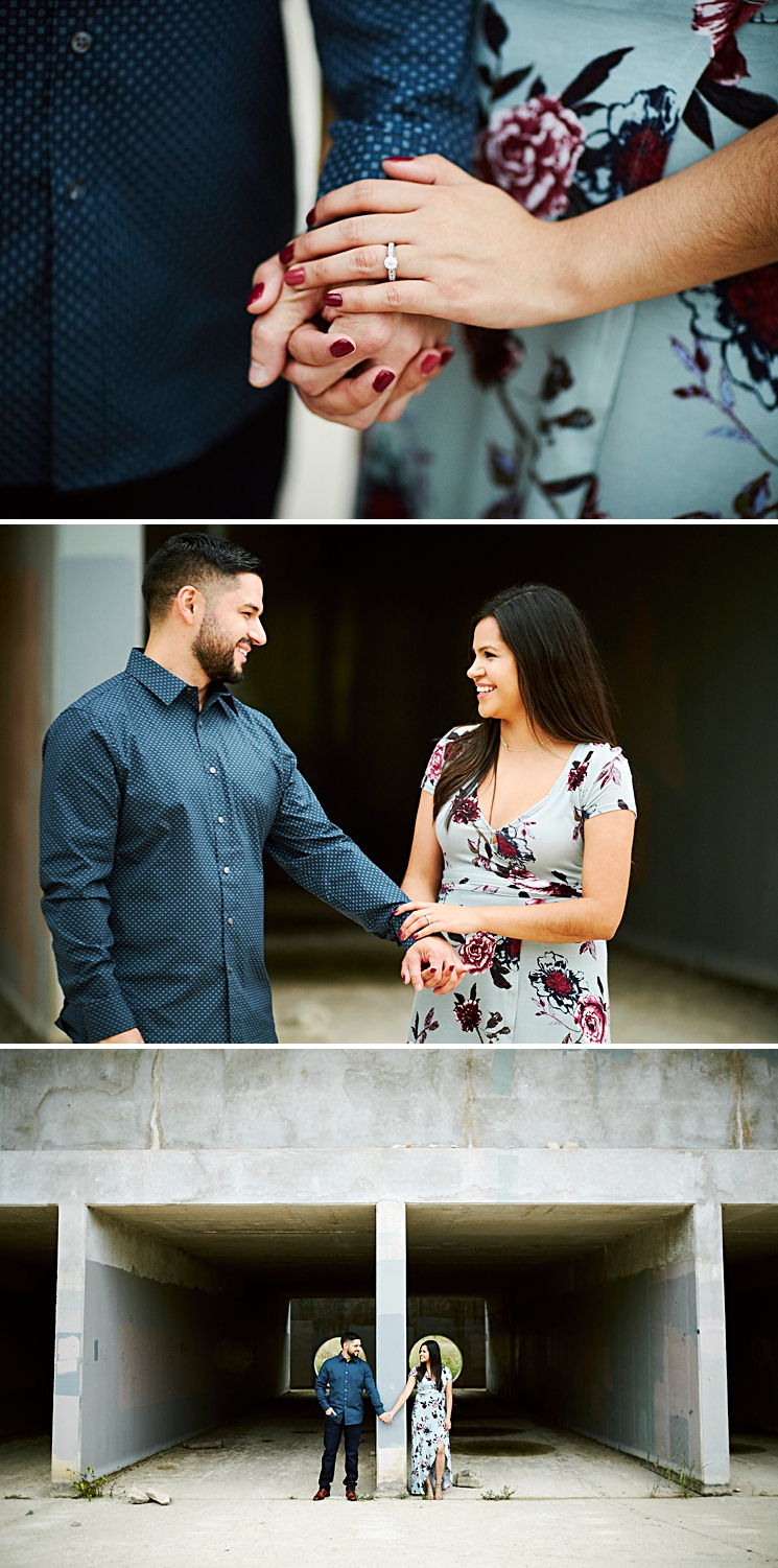 Just naturally sweet interaction between Liz and Saul during their Austin engagement session ~ Austin wedding photographers Mercedes Morgan Photography