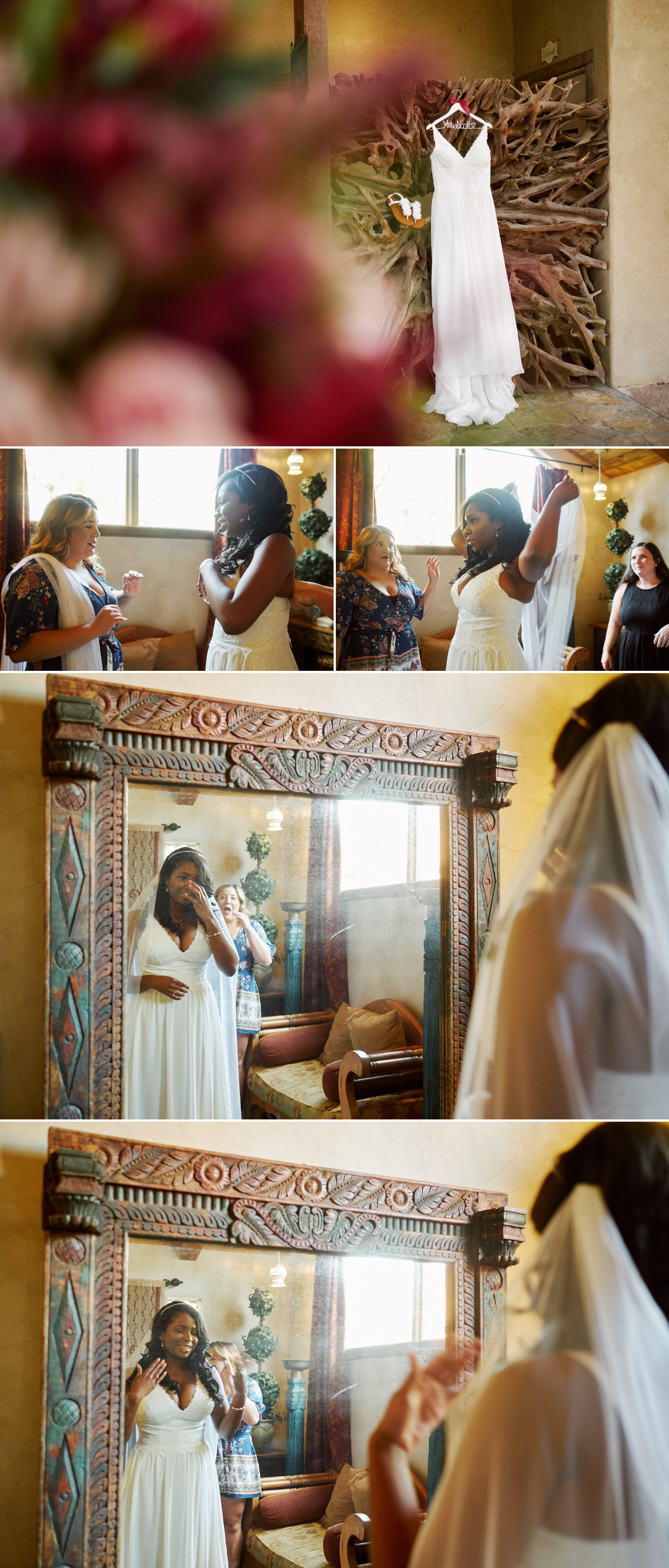 Jessica's bridal details and getting ready part of their Chapel Dulcinea wedding. Photographed by Austin wedding photojournalist Mercedes Morgan Photography.