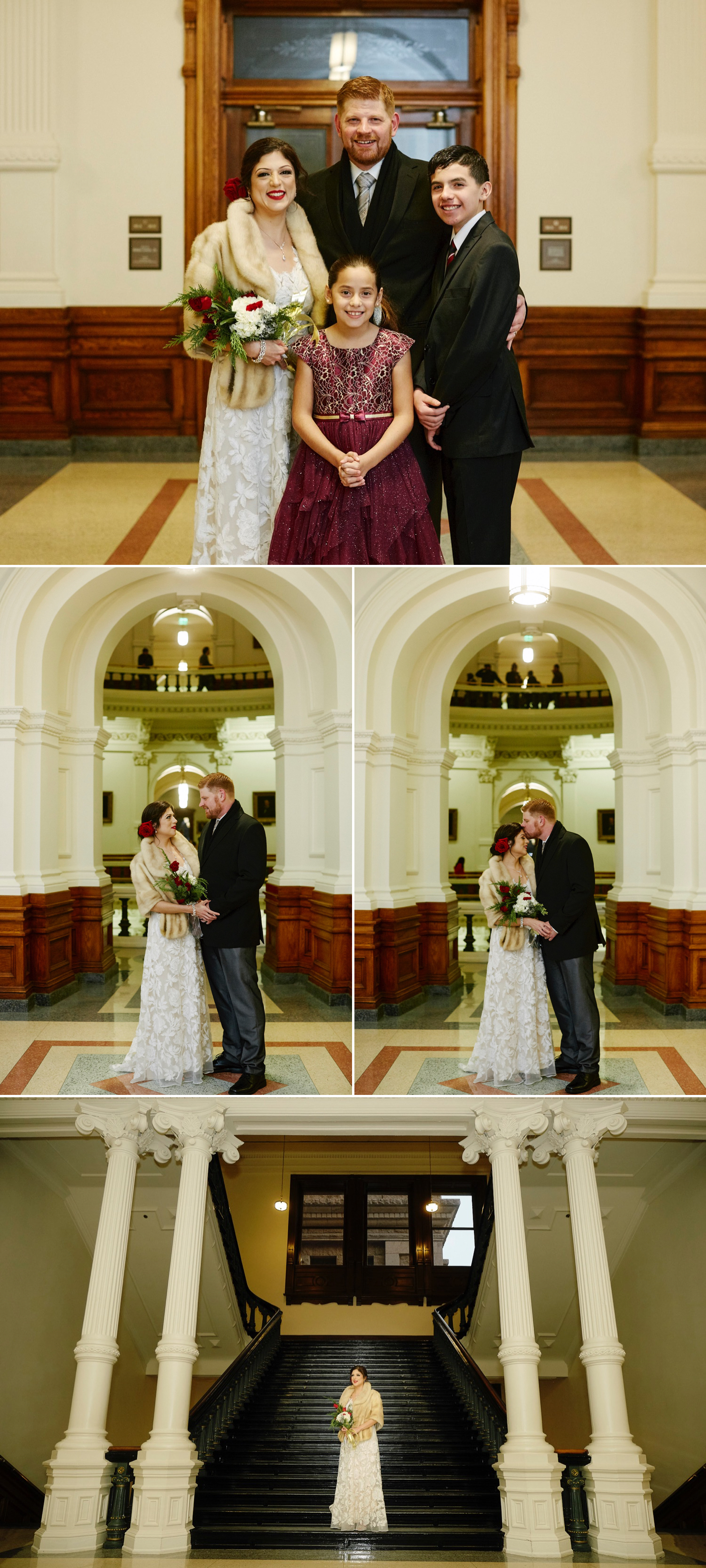 Portraits of Kathleen, Brandon and their kids after their Austin wedding at the Capitol building | Austin wedding photography | Mercedes Morgan Photography