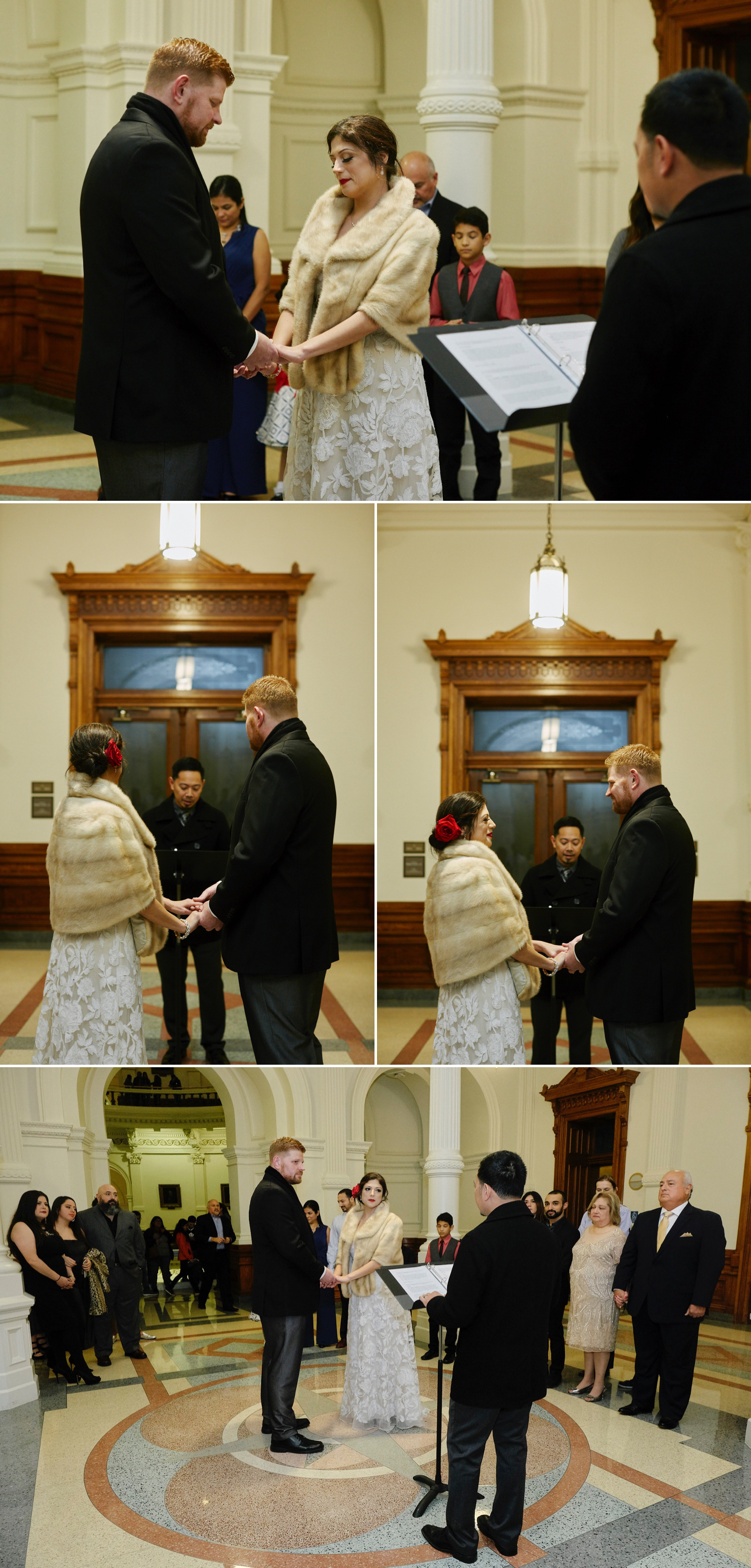 The State Capitol of Texas hosted Brandon and Kathleen's intimate Austin wedding