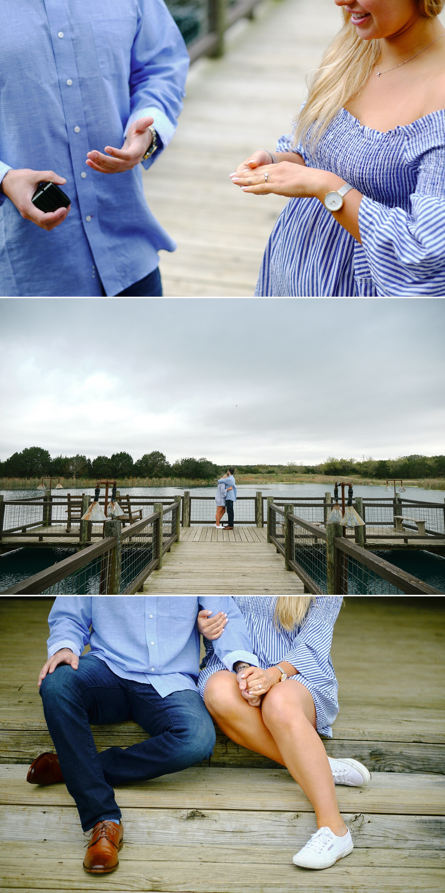 Katy excited over her new engagement ring after Bret proposes to her in Austin, Texas | photographed by Austin wedding photographers Mercedes Morgan Photography