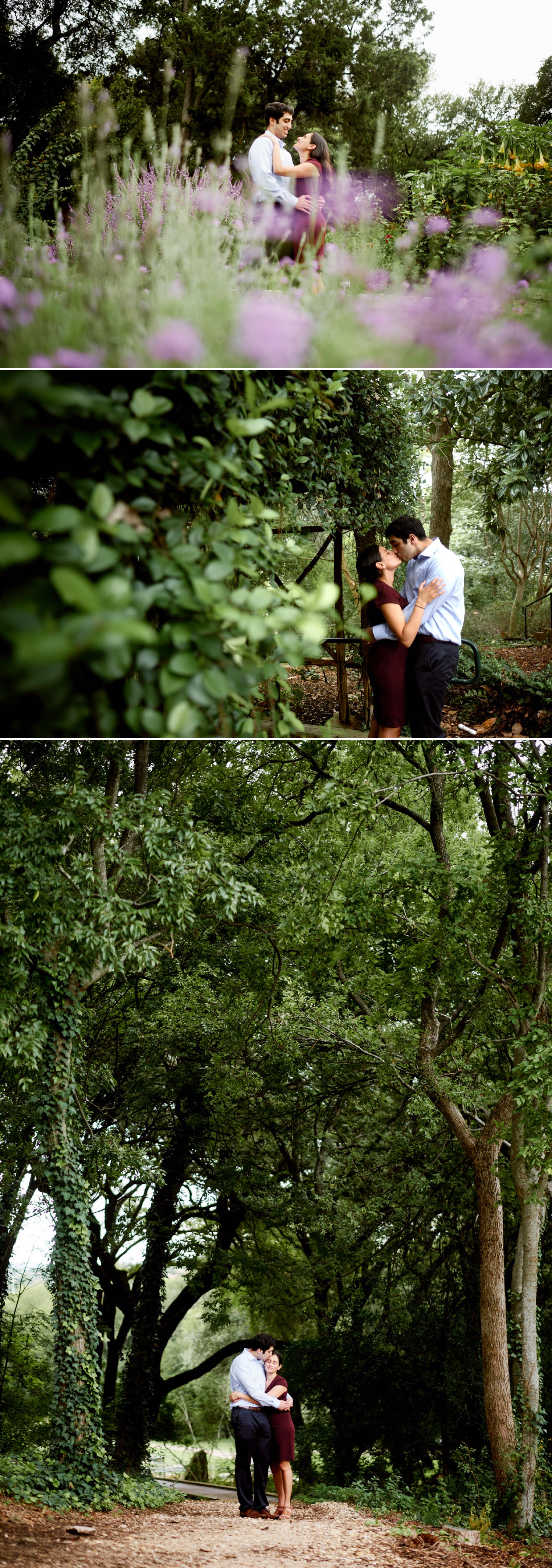 A few of our favorite photos from Katyayani and Pratik's engagement session and proposal at Austin Zilker Botanical Garden