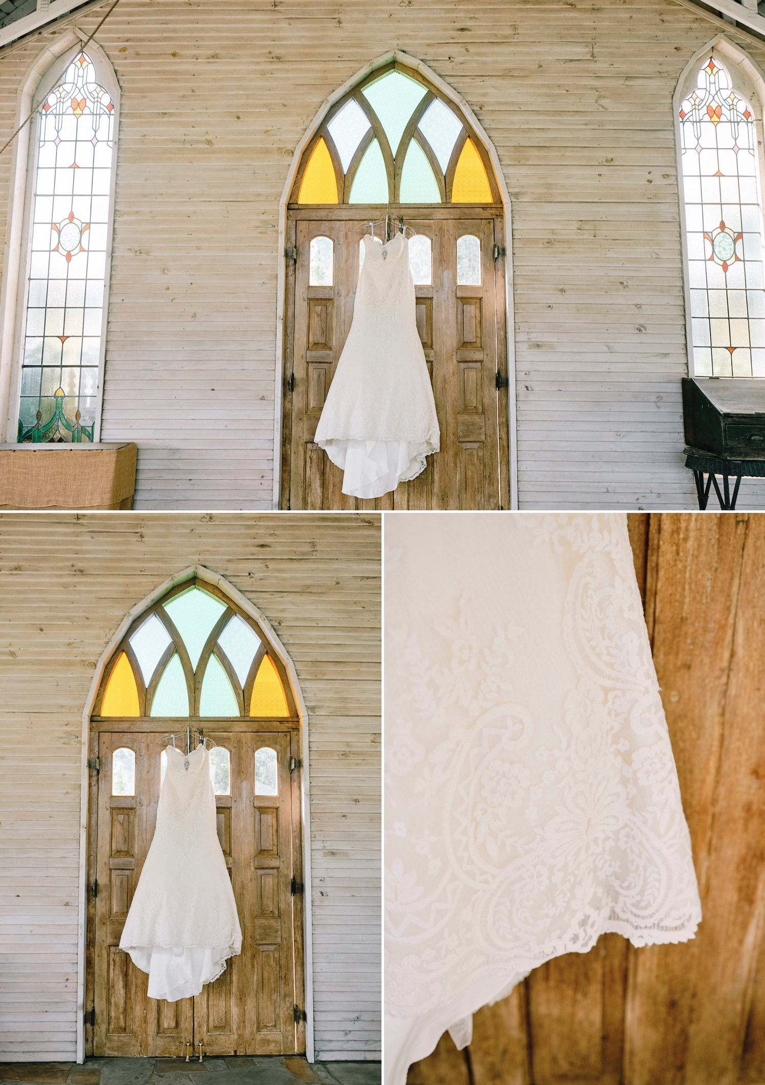 Whitney's bridal details at Gruene Estate's chapel