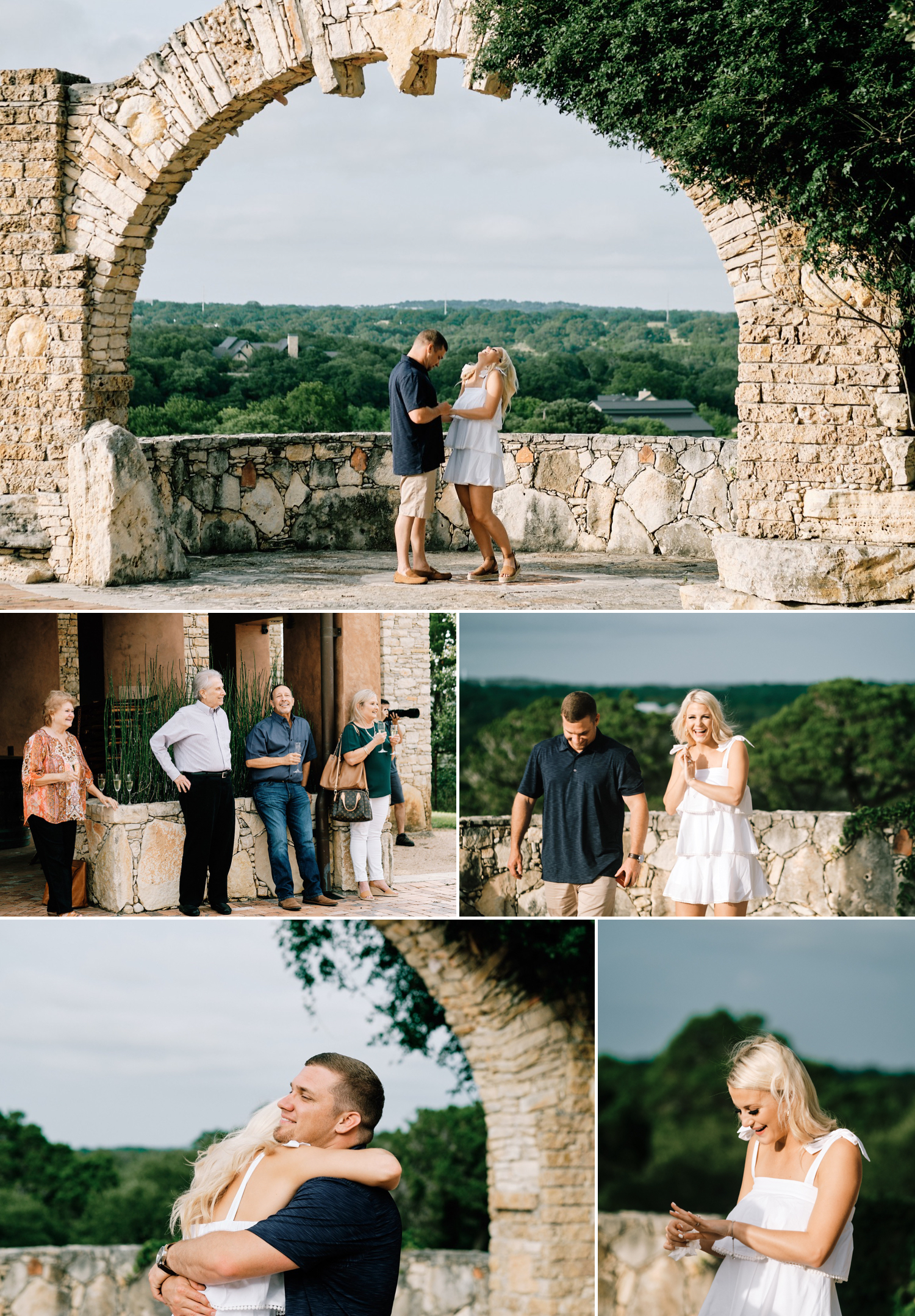 Paulena is thrilled over Sean's proposal and so is family ~ proposal at Camp Lucy ~ Dripping Springs wedding photography